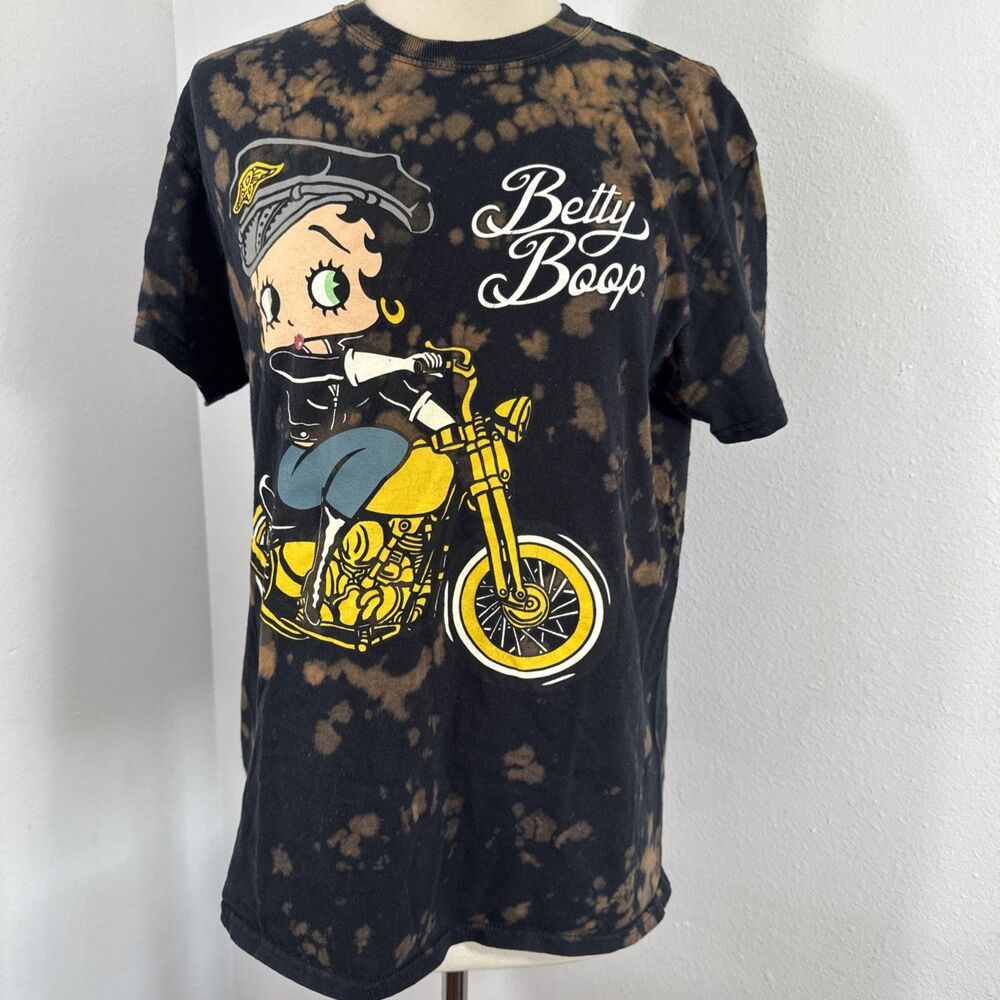 Betty Boop T‎ Shirt Womens M Tie Dye Motorcycle Biker Wild Ride Graphic Y2K 90s